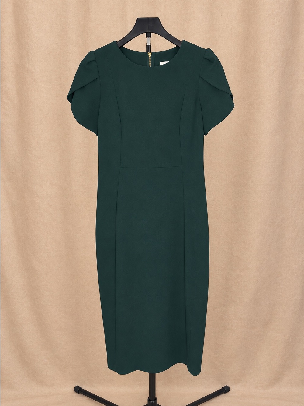 Calvin Klein Malachite Green Tulip Sleeve Sheath Dress